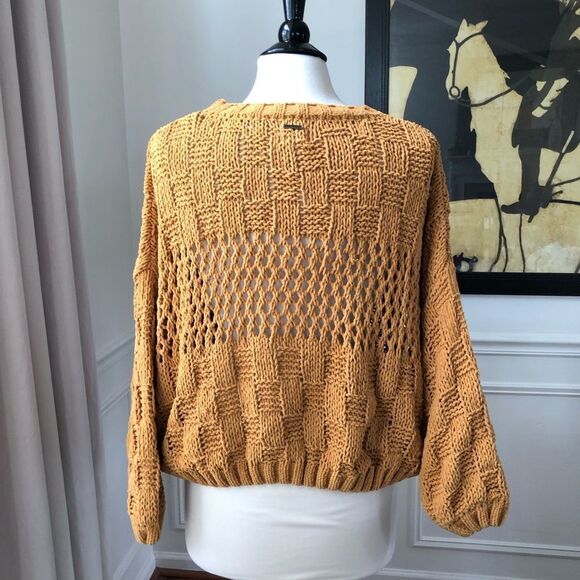 NWT Billabong Onward We Go Chenille Sweater Mustard L - Picture 9 of 12